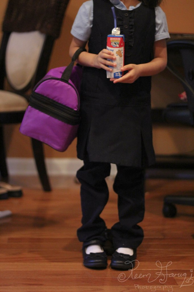 too big pants and too big lunchbox!